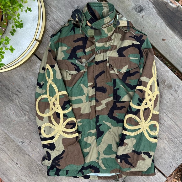 R13 repurposed coat camouflage lined heavy duty canvas military utility jacket - Picture 5 of 16